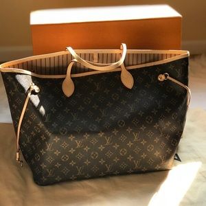 Lv neverfull gm monogram beige